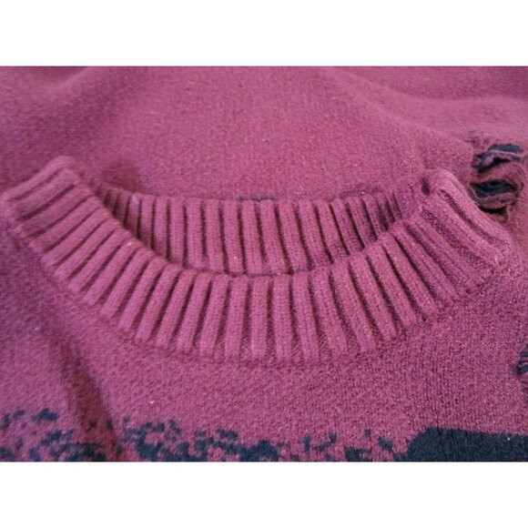 Distressed Salvation Priest Graphic Knit Tattered Thrashed Gothic Sweater EUC XL - Picture 16 of 16